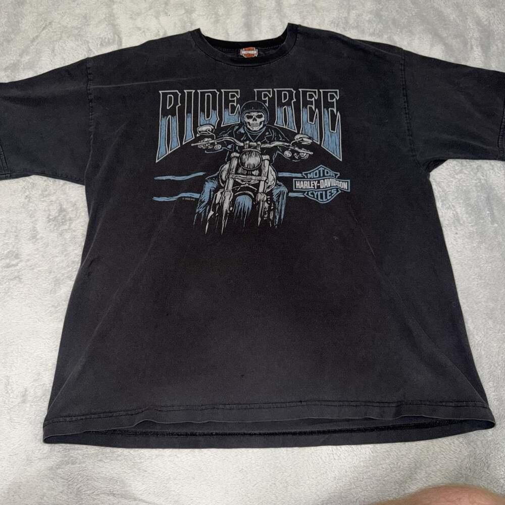 Harley Davidson Nassau County Bellmore NY T Shirt Mens 2XL Black Ride Free